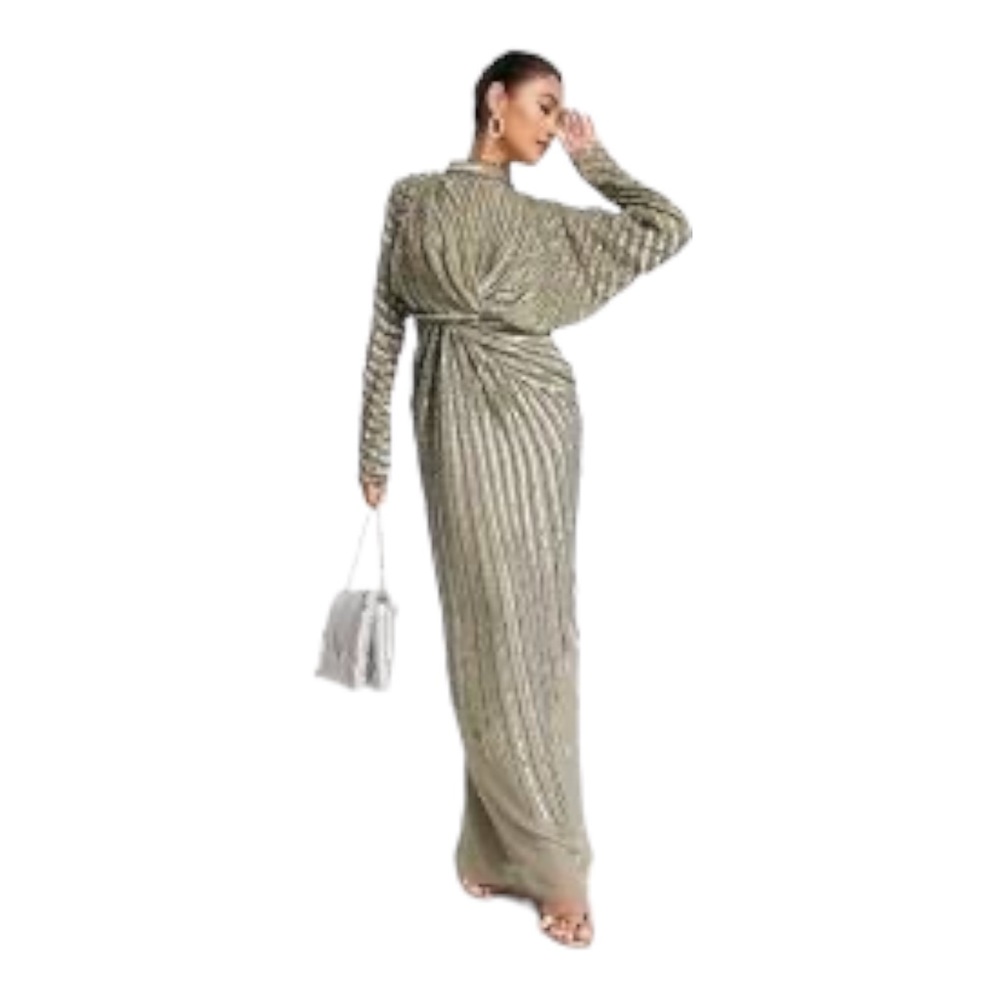 ASOS Olive Green Sequin Maxi Dress